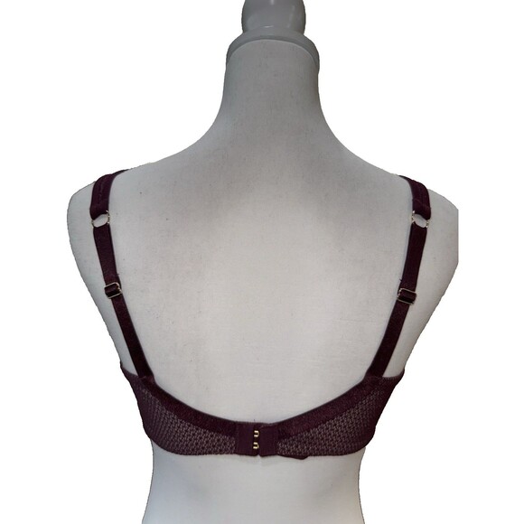 ThirdLove 36C Modern Mesh Unlined Scoop Bra Burgundy Underwire Breathable Sexy - Picture 4 of 8
